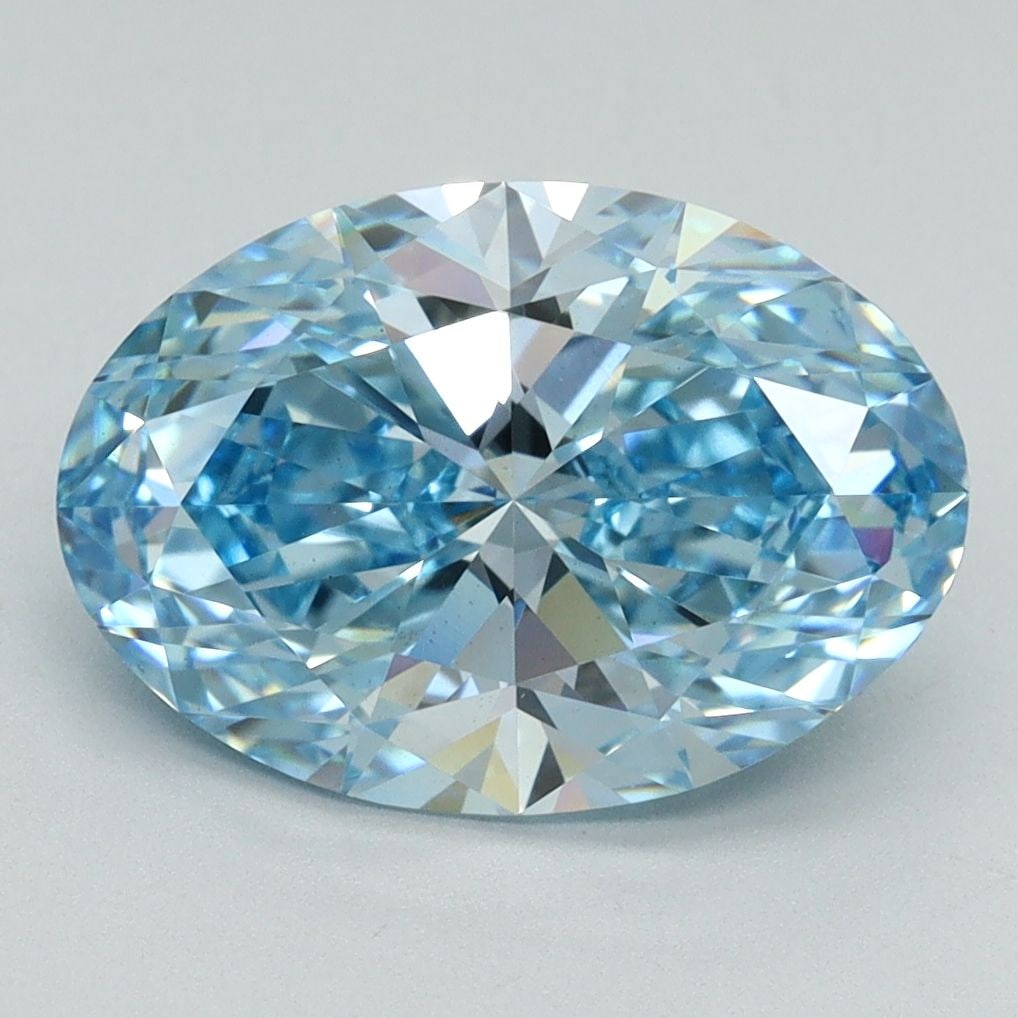 Loose Diamond - OVAL 3.42ct Fancy Vivid Blue VS1: Loose Diamond - OVAL 3.42ct Fancy Vivid Blue VS1 Source: This is a real non-mined Diamond that has been grown in a lab Shape: OVAL Carats: 3.42 Color: Fancy Vivid Blue Certification: IGI Video:
