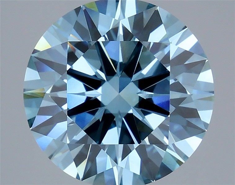 Loose Diamond - ROUND 5.03ct Fancy Vivid Blue VVS2: Loose Diamond - ROUND 5.03ct Fancy Vivid Blue VVS2 Source: This is a real non-mined Diamond that has been grown in a lab Shape: ROUND Carats: 5.03 Color: Fancy Vivid Blue Certification: IGI Video: