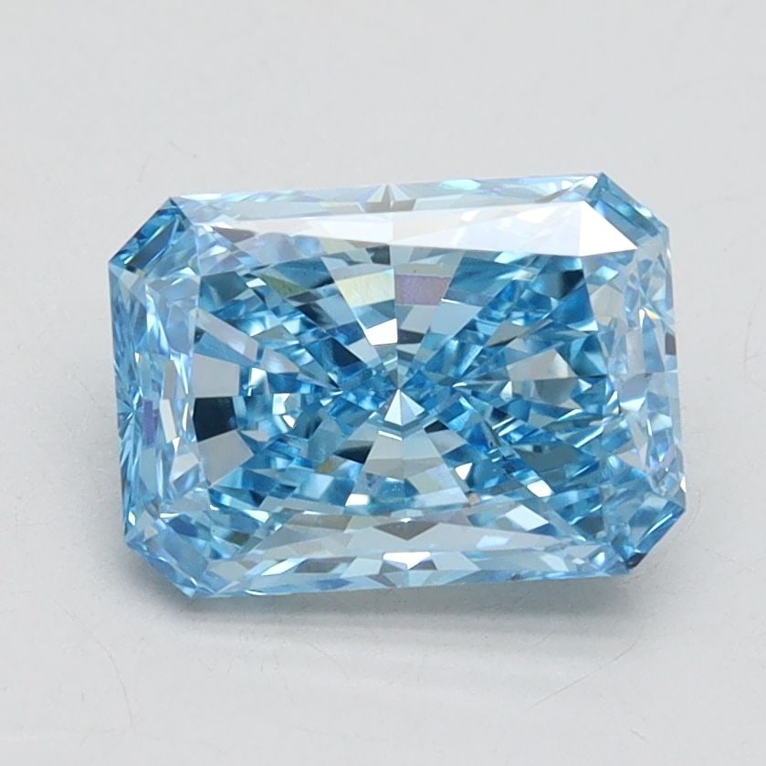 Loose Diamond - RADIANT 1.63ct Fancy Vivid Blue VS2: Loose Diamond - RADIANT 1.63ct Fancy Vivid Blue VS2 Source: This is a real non-mined Diamond that has been grown in a lab Shape: RADIANT Carats: 1.63 Color: Fancy Vivid Blue Certification: IGI Video: