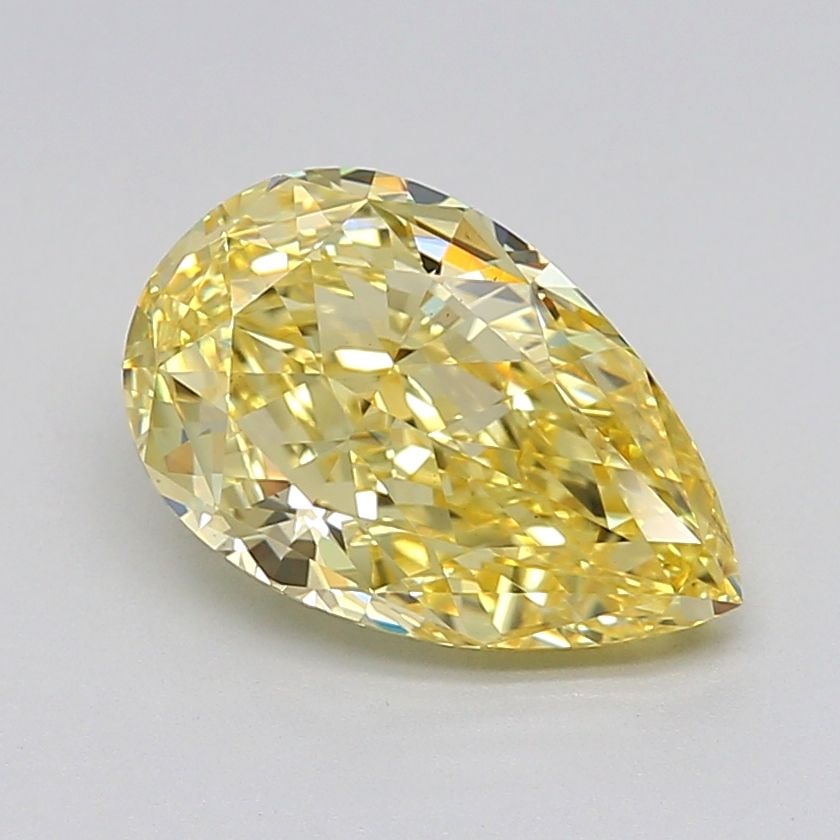 Loose Diamond - PEAR 3.85ct Fancy Intense Yellow VS1: Loose Diamond - PEAR 3.85ct Fancy Intense Yellow VS1 Source: This is a real non-mined Diamond that has been grown in a lab Shape: PEAR Carats: 3.85 Color: Fancy Intense Yellow Certification: IGI Video