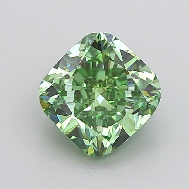 Loose Diamond - CUSHION MODIFIED 1.05ct Fancy Vivid Green VVS2: Loose Diamond - CUSHION MODIFIED 1.05ct Fancy Vivid Green VVS2 Source: This is a real non-mined Diamond that has been grown in a lab Shape: CUSHION MODIFIED Carats: 1.05 Color: Fancy Vivid Green Certi