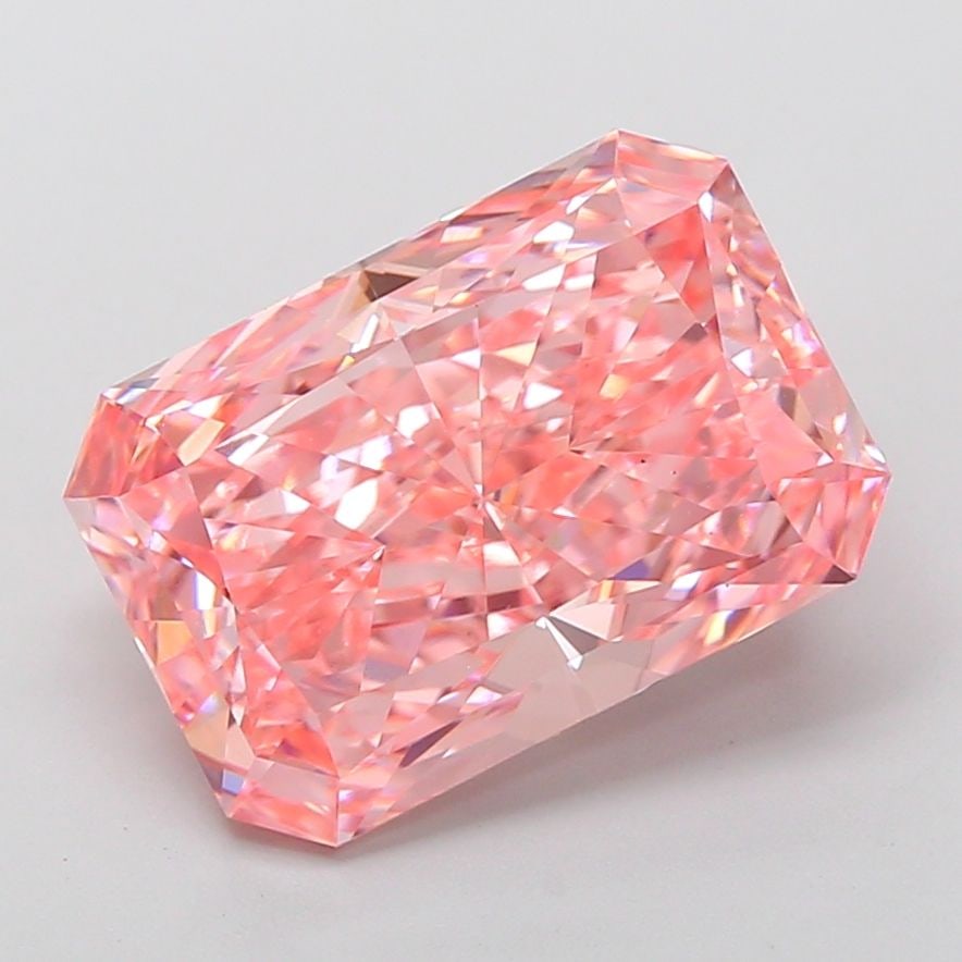 Loose Diamond - RADIANT 6.06ct Fancy Vivid Pink VS1: Loose Diamond - RADIANT 6.06ct Fancy Vivid Pink VS1 Source: This is a real non-mined Diamond that has been grown in a lab Shape: RADIANT Carats: 6.06 Color: Fancy Vivid Pink Certification: IGI Video: