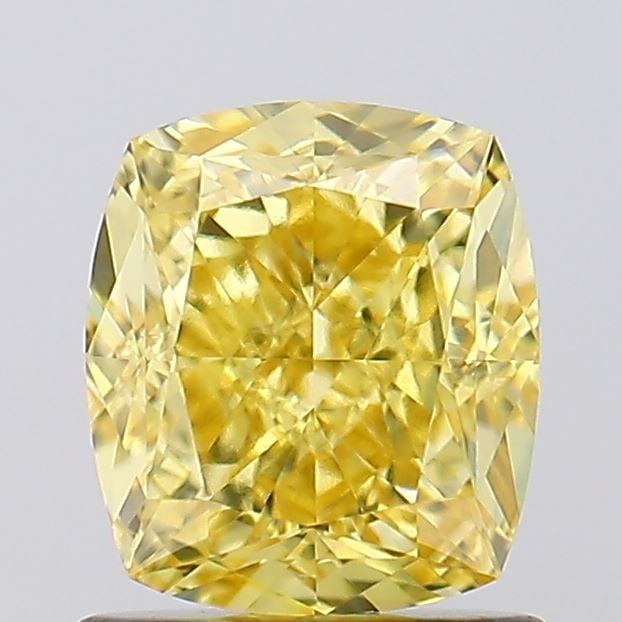 Loose Diamond - CUSHION MODIFIED 1.39ct Fancy Vivid Yellow VVS2: Loose Diamond - CUSHION MODIFIED 1.39ct Fancy Vivid Yellow VVS2 Source: This is a real non-mined Diamond that has been grown in a lab Shape: CUSHION MODIFIED Carats: 1.39 Color: Fancy Vivid Yellow Cer