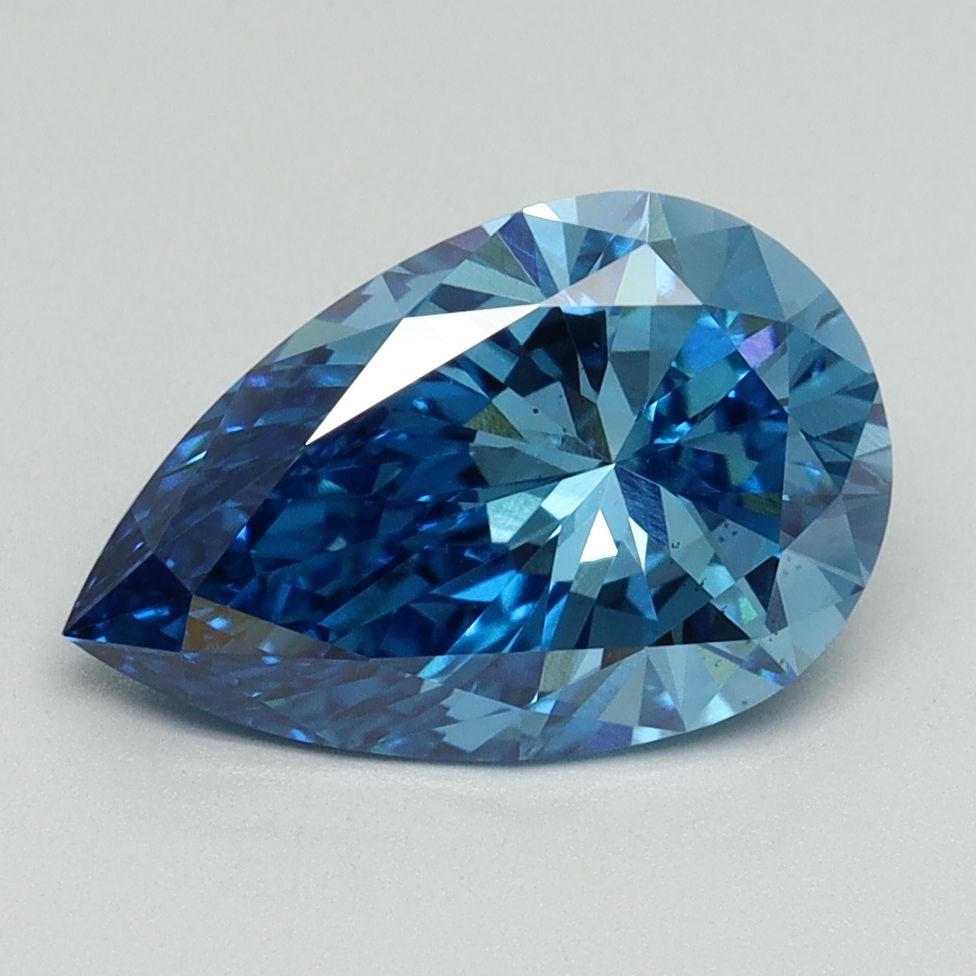 Loose Diamond - PEAR 2.09ct Fancy Vivid Blue VS2: Loose Diamond - PEAR 2.09ct Fancy Vivid Blue VS2 Source: This is a real non-mined Diamond that has been grown in a lab Shape: PEAR Carats: 2.09 Color: Fancy Vivid Blue Certification: IGI Video: