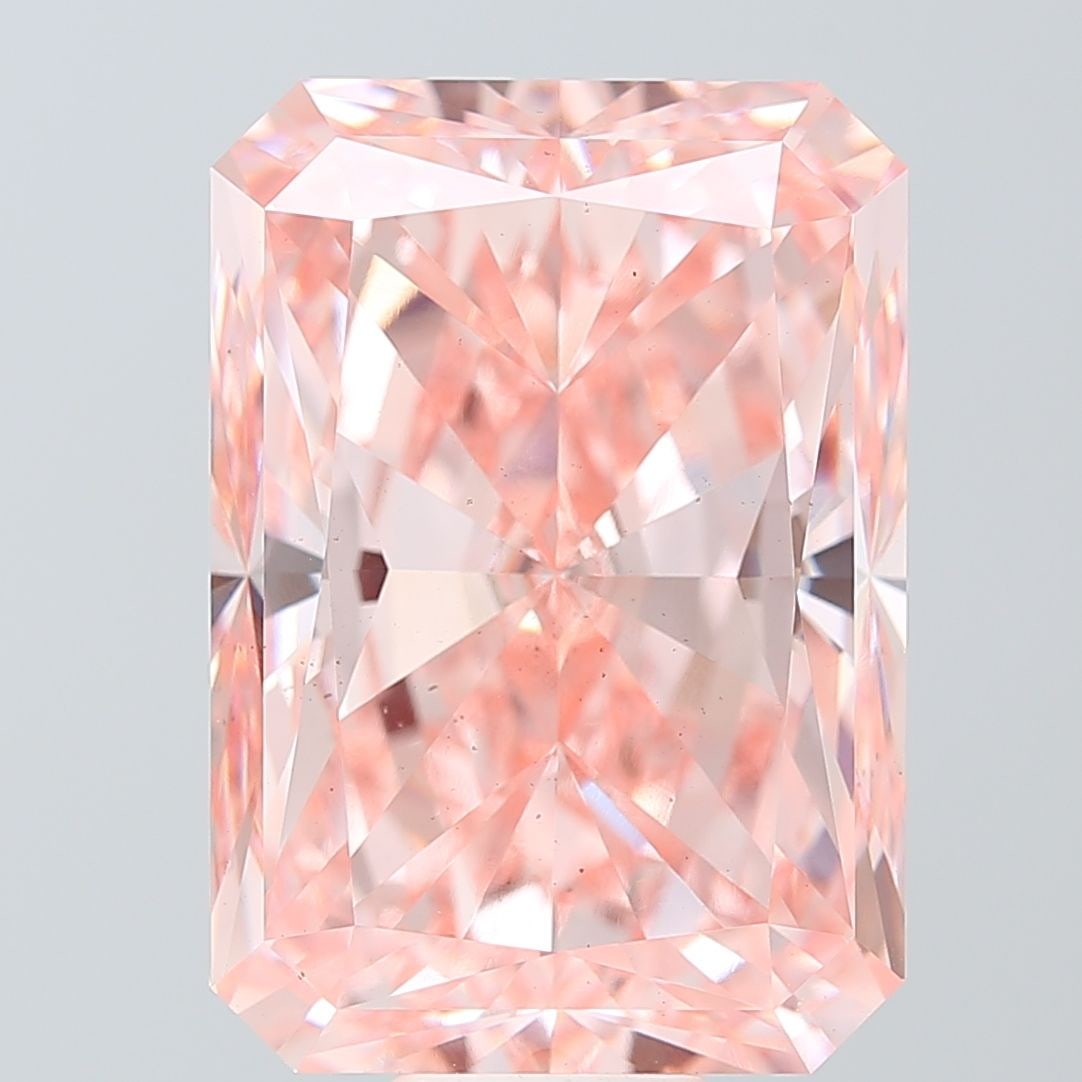 Loose Diamond - RADIANT 20.04ct Fancy Vivid Pink VS2: Loose Diamond - RADIANT 20.04ct Fancy Vivid Pink VS2 Source: This is a real non-mined Diamond that has been grown in a lab Shape: RADIANT Carats: 20.04 Color: Fancy Vivid Pink Certification: IGI The D