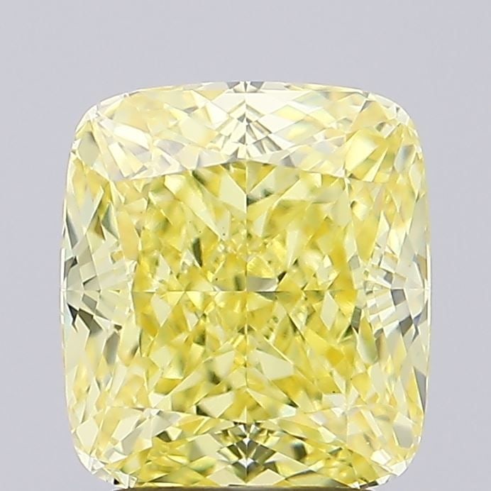Loose Diamond - CUSHION MODIFIED 2.53ct Fancy Intense Yellow VVS2: Loose Diamond - CUSHION MODIFIED 2.53ct Fancy Intense Yellow VVS2 Source: This is a real non-mined Diamond that has been grown in a lab Shape: CUSHION MODIFIED Carats: 2.53 Color: Fancy Intense Yellow