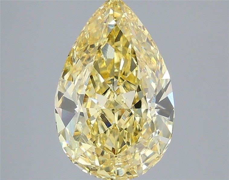 Loose Diamond - PEAR 4.08ct Fancy Intense Yellow VS1: Loose Diamond - PEAR 4.08ct Fancy Intense Yellow VS1 Source: This is a real non-mined Diamond that has been grown in a lab Shape: PEAR Carats: 4.08 Color: Fancy Intense Yellow Certification: IGI Video