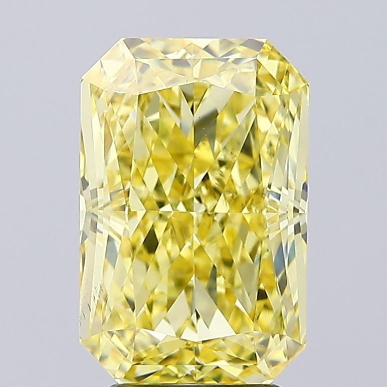 Loose Diamond - RADIANT 4.5ct Fancy Vivid Yellow VS2: Loose Diamond - RADIANT 4.5ct Fancy Vivid Yellow VS2 Source: This is a real non-mined Diamond that has been grown in a lab Shape: RADIANT Carats: 4.5 Color: Fancy Vivid Yellow Certification: IGI Video