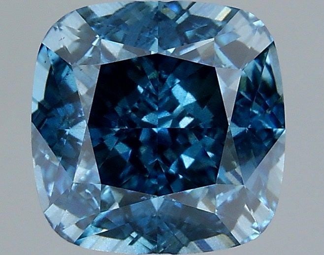 Loose Diamond - CUSHION MODIFIED 2.5ct Fancy Vivid Blue SI1: Loose Diamond - CUSHION MODIFIED 2.5ct Fancy Vivid Blue SI1 Source: This is a real non-mined Diamond that has been grown in a lab Shape: CUSHION MODIFIED Carats: 2.5 Color: Fancy Vivid Blue Certificat