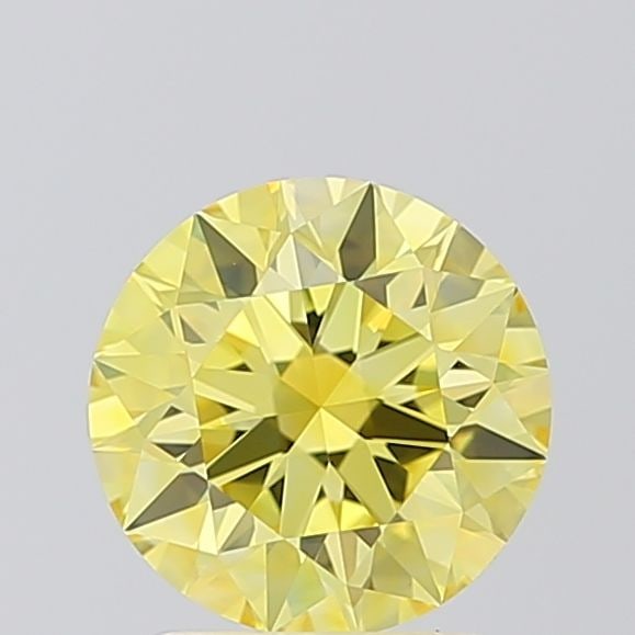Ideal Loose Diamond - ROUND 1.57ct Fancy Vivid Yellow VVS2: Ideal Loose Diamond - ROUND 1.57ct Fancy Vivid Yellow VVS2 Source: This is a real non-mined Diamond that has been grown in a lab Shape: ROUND Carats: 1.57 Color: Fancy Vivid Yellow Certification: IGI 