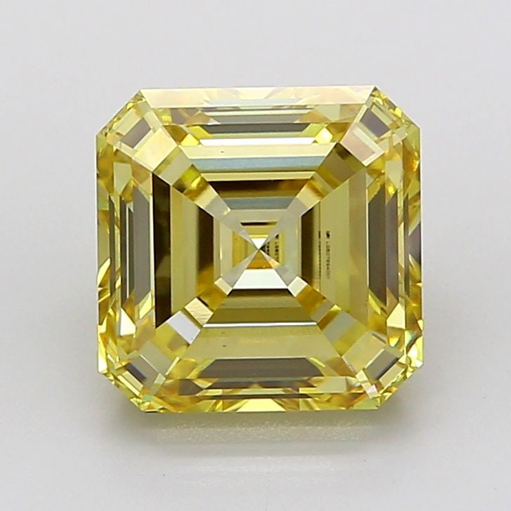 Loose Diamond - ASSCHER 4.58ct Fancy Yellow VVS2: Loose Diamond - ASSCHER 4.58ct Fancy Yellow VVS2 Source: This is a real non-mined Diamond that has been grown in a lab Shape: ASSCHER Carats: 4.58 Color: Fancy Yellow Certification: IGI Video: