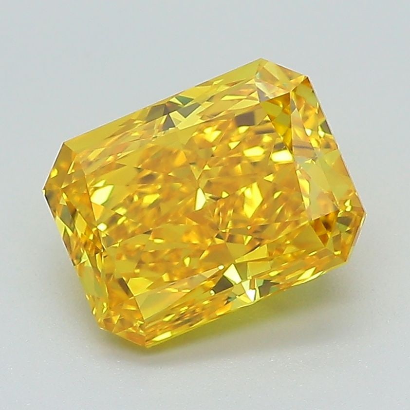Loose Diamond - RADIANT 2.41ct Fancy Vivid Yellow VVS2: Loose Diamond - RADIANT 2.41ct Fancy Vivid Yellow VVS2 Source: This is a real non-mined Diamond that has been grown in a lab Shape: RADIANT Carats: 2.41 Color: Fancy Vivid Yellow Certification: IGI Vi