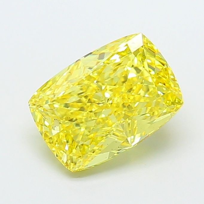 Loose Diamond - CUSHION MODIFIED 3.0ct Fancy Vivid Yellow VS2: Loose Diamond - CUSHION MODIFIED 3.0ct Fancy Vivid Yellow VS2 Source: This is a real non-mined Diamond that has been grown in a lab Shape: CUSHION MODIFIED Carats: 3.0 Color: Fancy Vivid Yellow Certif