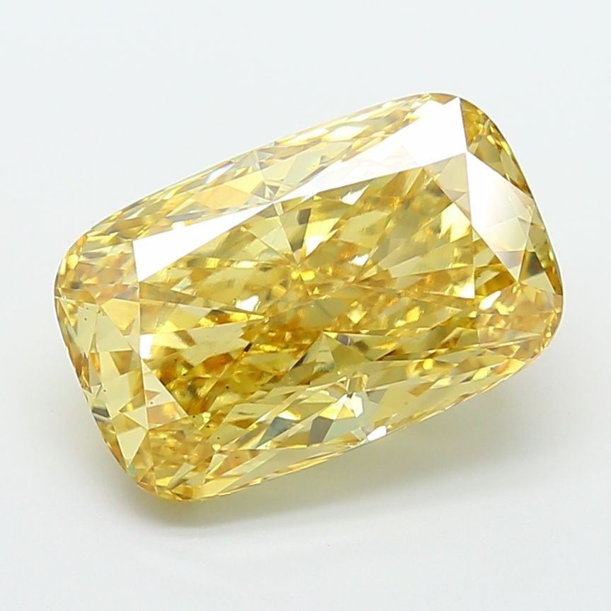 Loose Diamond - CUSHION MODIFIED 7.04ct Fancy Intense Yellow VS1: Loose Diamond - CUSHION MODIFIED 7.04ct Fancy Intense Yellow VS1 Source: This is a real non-mined Diamond that has been grown in a lab Shape: CUSHION MODIFIED Carats: 7.04 Color: Fancy Intense Yellow 
