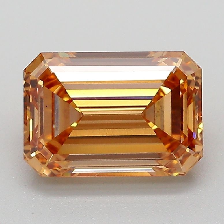 Loose Diamond - EMERALD 2.1ct Fancy Light Yellowish Brown VS1: Loose Diamond - EMERALD 2.1ct Fancy Light Yellowish Brown VS1 Source: This is a real non-mined Diamond that has been grown in a lab Shape: EMERALD Carats: 2.1 Color: Fancy Light Yellowish Brown Certif