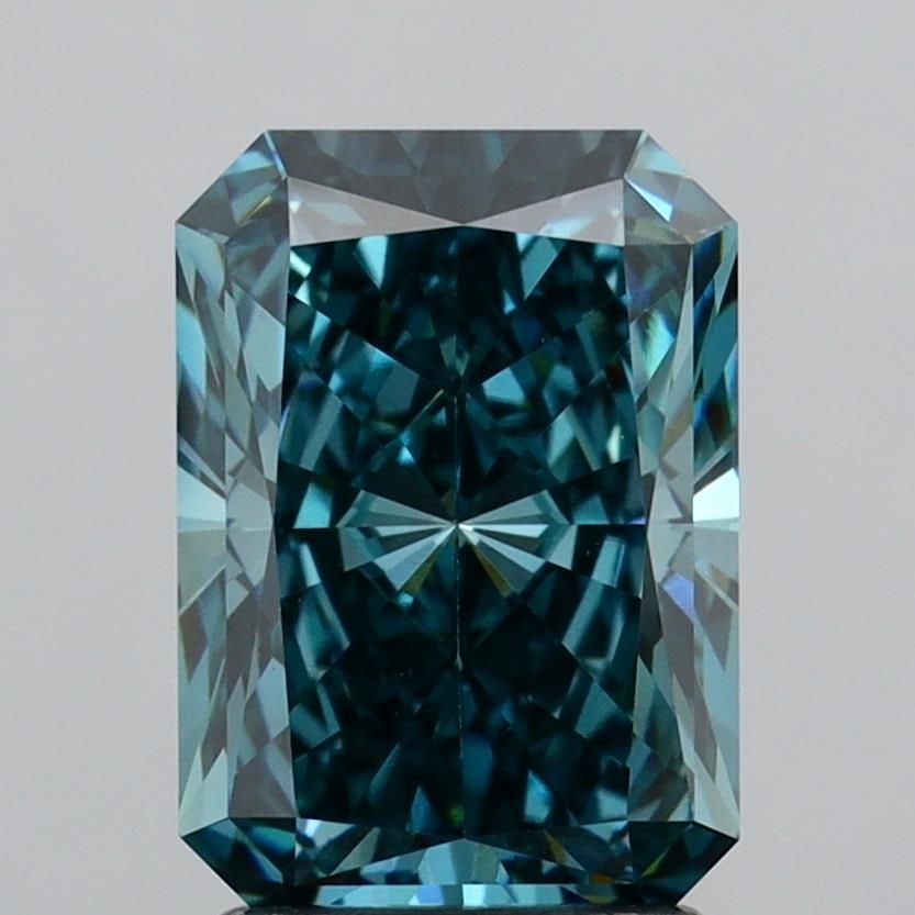 Loose Diamond - RADIANT 2.61ct Fancy Vivid Green VVS2: Loose Diamond - RADIANT 2.61ct Fancy Vivid Green VVS2 Source: This is a real non-mined Diamond that has been grown in a lab Shape: RADIANT Carats: 2.61 Color: Fancy Vivid Green Certification: IGI Vide
