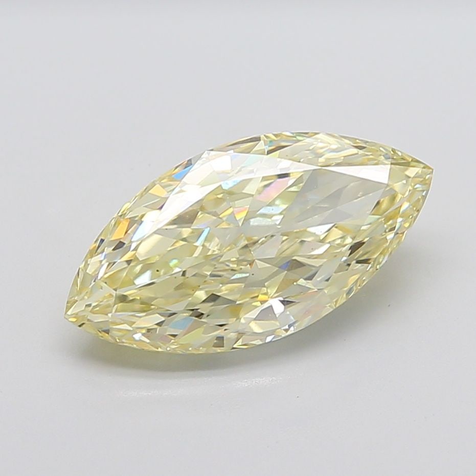 Loose Diamond - MARQUISE 5.3ct Fancy Yellow VS1: Loose Diamond - MARQUISE 5.3ct Fancy Yellow VS1 Source: This is a real non-mined Diamond that has been grown in a lab Shape: MARQUISE Carats: 5.3 Color: Fancy Yellow Certification: IGI Video: