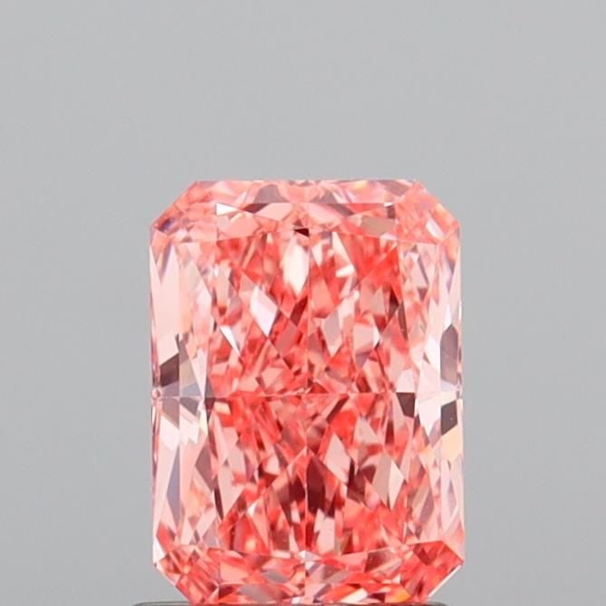 Loose Diamond - RADIANT 1.32ct Fancy Vivid Orangey Pink VVS2: Loose Diamond - RADIANT 1.32ct Fancy Vivid Orangey Pink VVS2 Source: This is a real non-mined Diamond that has been grown in a lab Shape: RADIANT Carats: 1.32 Color: Fancy Vivid Orangey Pink Certifica