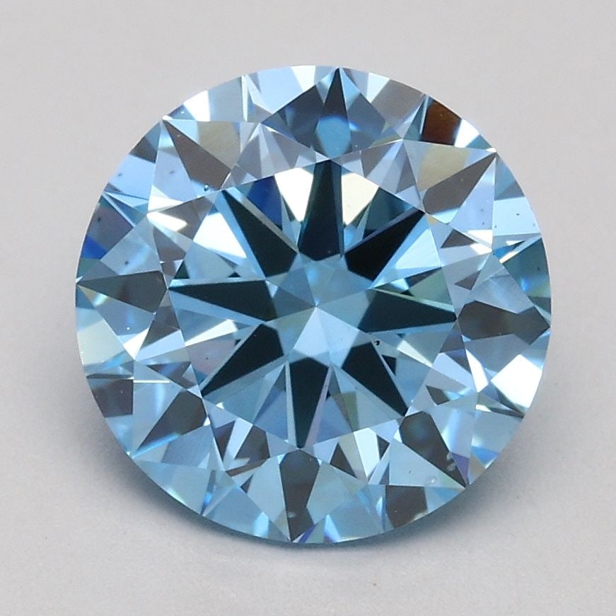 Loose Diamond - ROUND 1.96ct Fancy Intense Blue VS2: Loose Diamond - ROUND 1.96ct Fancy Intense Blue VS2 Source: This is a real non-mined Diamond that has been grown in a lab Shape: ROUND Carats: 1.96 Color: Fancy Intense Blue Certification: IGI Video: