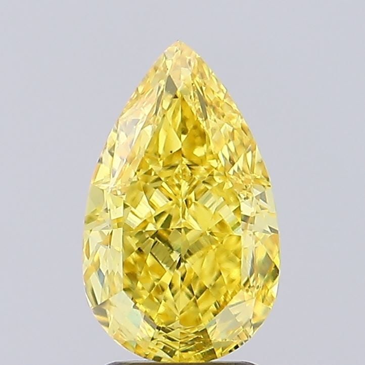 Loose Diamond - PEAR 2.25ct Fancy Vivid Yellow VS1: Loose Diamond - PEAR 2.25ct Fancy Vivid Yellow VS1 Source: This is a real non-mined Diamond that has been grown in a lab Shape: PEAR Carats: 2.25 Color: Fancy Vivid Yellow Certification: IGI Video: