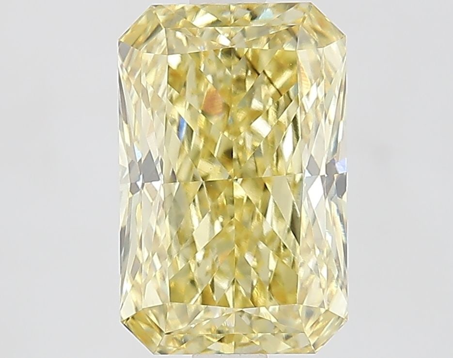 Loose Diamond - RADIANT 2.55ct Fancy Intense Yellow VVS2: Loose Diamond - RADIANT 2.55ct Fancy Intense Yellow VVS2 Source: This is a real non-mined Diamond that has been grown in a lab Shape: RADIANT Carats: 2.55 Color: Fancy Intense Yellow Certification: IG