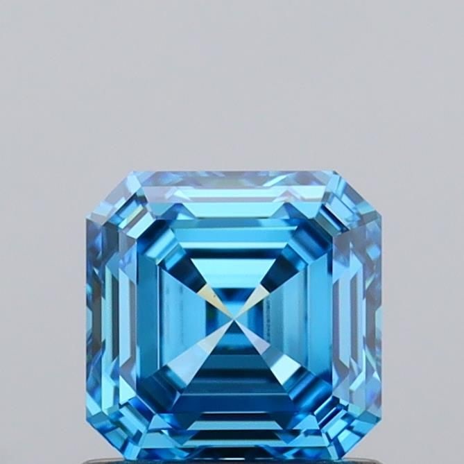 Loose Diamond - ASSCHER 1.05ct Fancy Vivid Blue VVS1: Loose Diamond - ASSCHER 1.05ct Fancy Vivid Blue VVS1 Source: This is a real non-mined Diamond that has been grown in a lab Shape: ASSCHER Carats: 1.05 Color: Fancy Vivid Blue Certification: IGI Video: