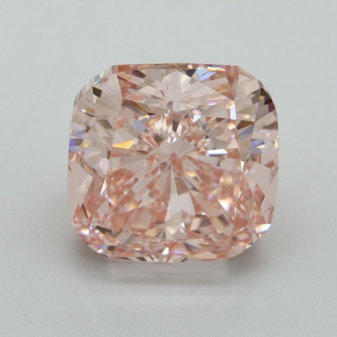 Loose Diamond - CUSHION BRILLIANT 5.02ct Fancy Vivid Pink VS2: Loose Diamond - CUSHION BRILLIANT 5.02ct Fancy Vivid Pink VS2 Source: This is a real non-mined Diamond that has been grown in a lab Shape: CUSHION BRILLIANT Carats: 5.02 Color: Fancy Vivid Pink Certif