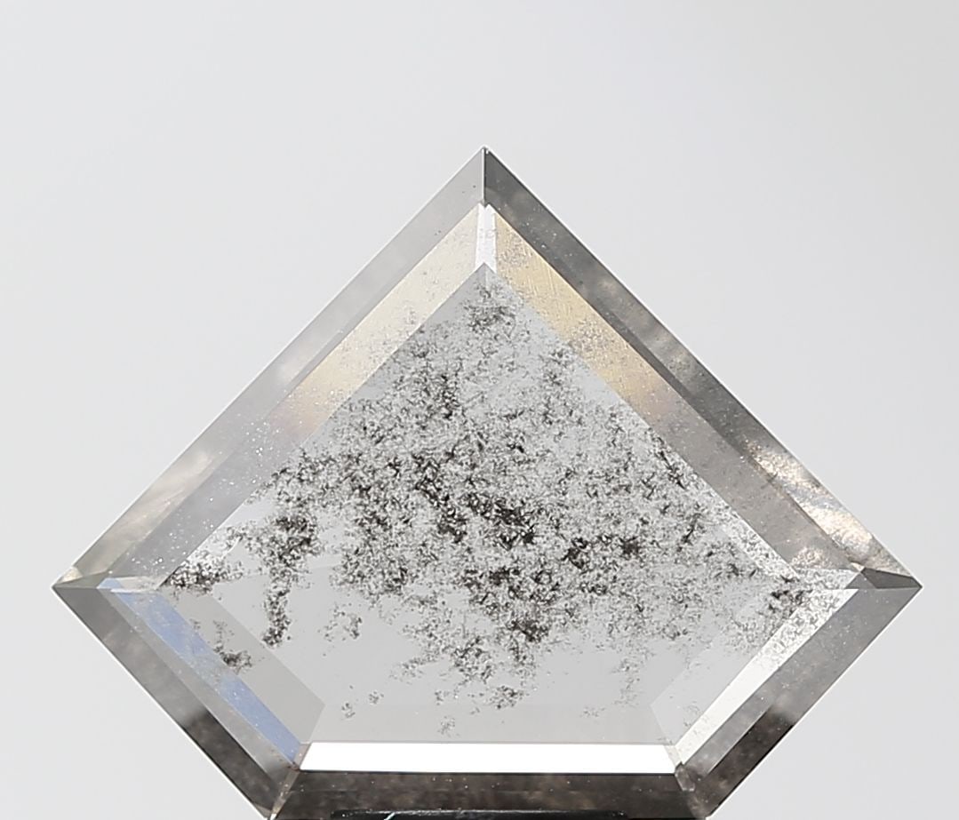 Loose Diamond - SHIELD 3.37ct Salt and Pepper I1: Loose Diamond - SHIELD 3.37ct Salt and Pepper I1 Source: This is a real non-mined Diamond that has been grown in a lab Shape: SHIELD Carats: 3.37 Color: Salt and Pepper Certification: NONE Video: