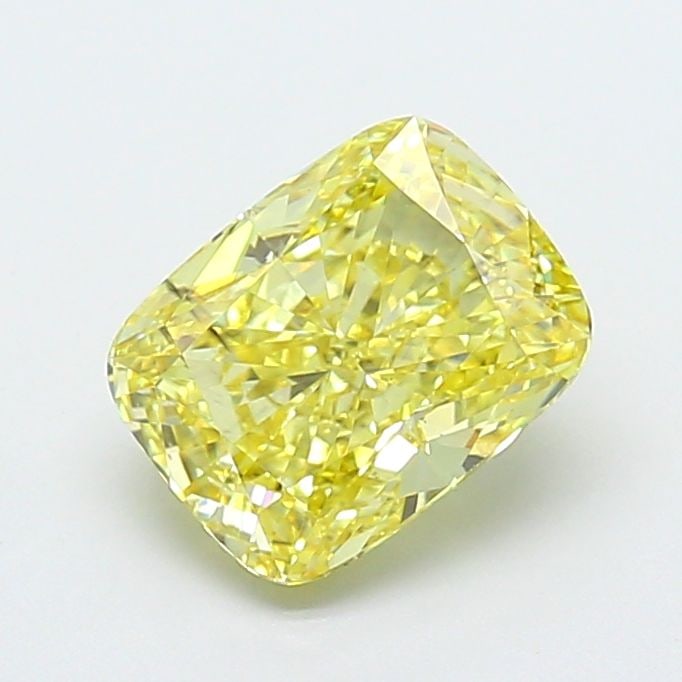 Loose Diamond - CUSHION MODIFIED 2.1ct Fancy Intense Yellow SI1: Loose Diamond - CUSHION MODIFIED 2.1ct Fancy Intense Yellow SI1 Source: This is a real non-mined Diamond that has been grown in a lab Shape: CUSHION MODIFIED Carats: 2.1 Color: Fancy Intense Yellow Ce
