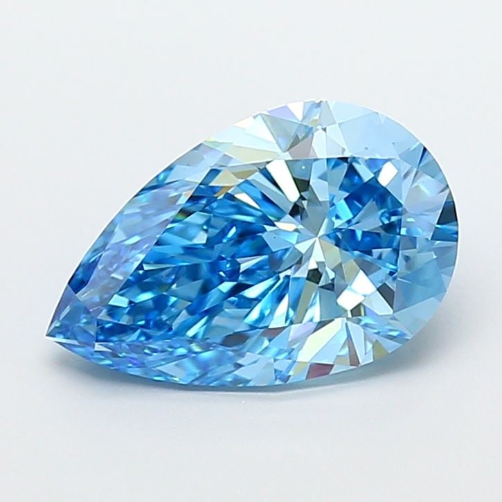 Loose Diamond - PEAR 3.72ct Fancy Vivid Blue VS1: Loose Diamond - PEAR 3.72ct Fancy Vivid Blue VS1 Source: This is a real non-mined Diamond that has been grown in a lab Shape: PEAR Carats: 3.72 Color: Fancy Vivid Blue Certification: IGI Video:
