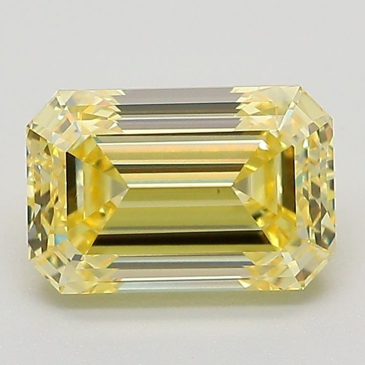 Loose Diamond - EMERALD 2.14ct Fancy Intense Yellow VVS2: Loose Diamond - EMERALD 2.14ct Fancy Intense Yellow VVS2 Source: This is a real non-mined Diamond that has been grown in a lab Shape: EMERALD Carats: 2.14 Color: Fancy Intense Yellow Certification: IG