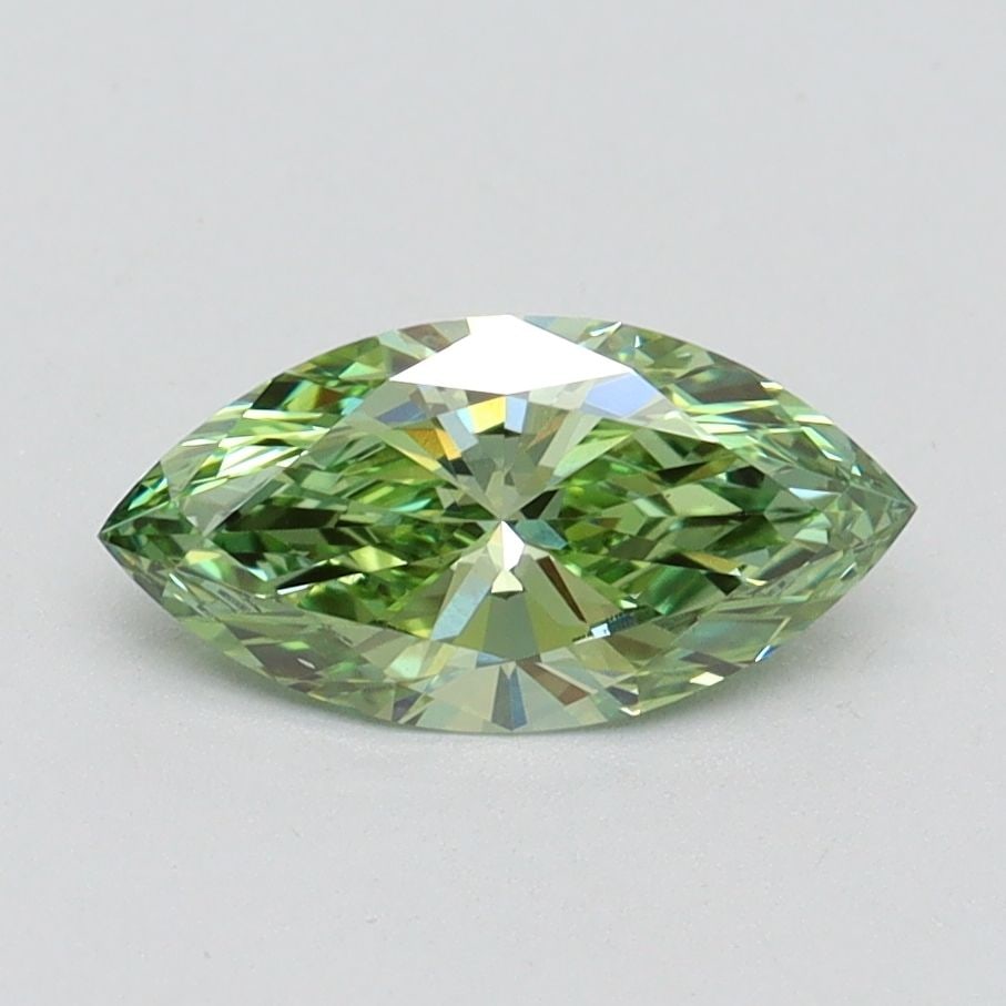 Loose Diamond - MARQUISE 0.84ct Fancy Vivid Green VS1: Loose Diamond - MARQUISE 0.84ct Fancy Vivid Green VS1 Source: This is a real non-mined Diamond that has been grown in a lab Shape: MARQUISE Carats: 0.84 Color: Fancy Vivid Green Certification: IGI Vid