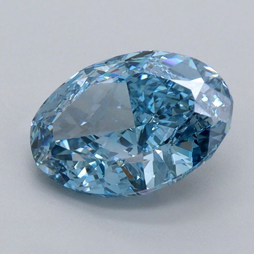 Loose Diamond - OVAL 1.95ct Fancy Vivid Blue VS1: Loose Diamond - OVAL 1.95ct Fancy Vivid Blue VS1 Source: This is a real non-mined Diamond that has been grown in a lab Shape: OVAL Carats: 1.95 Color: Fancy Vivid Blue Certification: IGI Video: