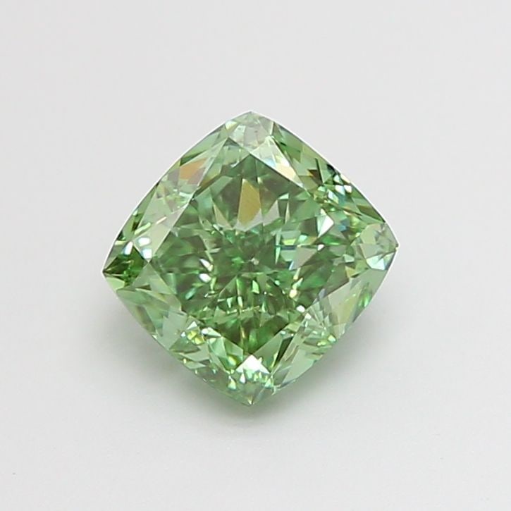 Loose Diamond - CUSHION MODIFIED 1.55ct Fancy Vivid Green VVS2: Loose Diamond - CUSHION MODIFIED 1.55ct Fancy Vivid Green VVS2 Source: This is a real non-mined Diamond that has been grown in a lab Shape: CUSHION MODIFIED Carats: 1.55 Color: Fancy Vivid Green Certi