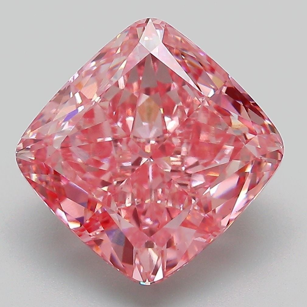 Loose Diamond - CUSHION MODIFIED 6.53ct Fancy Vivid Pink VS1: Loose Diamond - CUSHION MODIFIED 6.53ct Fancy Vivid Pink VS1 Source: This is a real non-mined Diamond that has been grown in a lab Shape: CUSHION MODIFIED Carats: 6.53 Color: Fancy Vivid Pink Certific