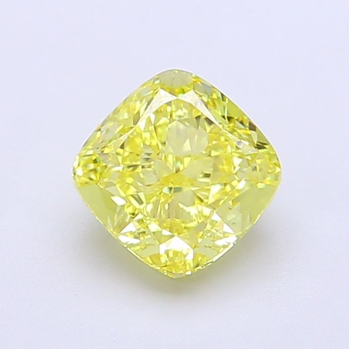 Loose Diamond - CUSHION MODIFIED 1.37ct Fancy Vivid Yellow VVS2: Loose Diamond - CUSHION MODIFIED 1.37ct Fancy Vivid Yellow VVS2 Source: This is a real non-mined Diamond that has been grown in a lab Shape: CUSHION MODIFIED Carats: 1.37 Color: Fancy Vivid Yellow Cer