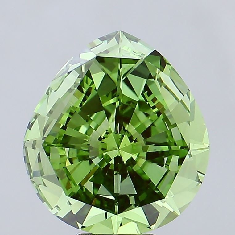 Loose Diamond - PEAR 7.88ct Fancy Vivid Green VS1: Loose Diamond - PEAR 7.88ct Fancy Vivid Green VS1 Source: This is a real non-mined Diamond that has been grown in a lab Shape: PEAR Carats: 7.88 Color: Fancy Vivid Green Certification: IGI Video: