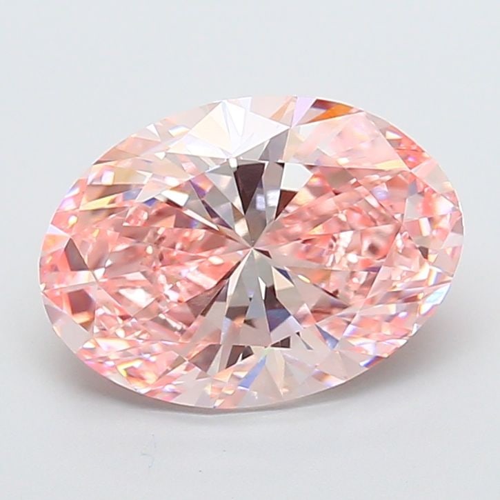 Loose Diamond - OVAL 4.57ct Fancy Vivid Pink VVS2: Loose Diamond - OVAL 4.57ct Fancy Vivid Pink VVS2 Source: This is a real non-mined Diamond that has been grown in a lab Shape: OVAL Carats: 4.57 Color: Fancy Vivid Pink Certification: IGI Video: