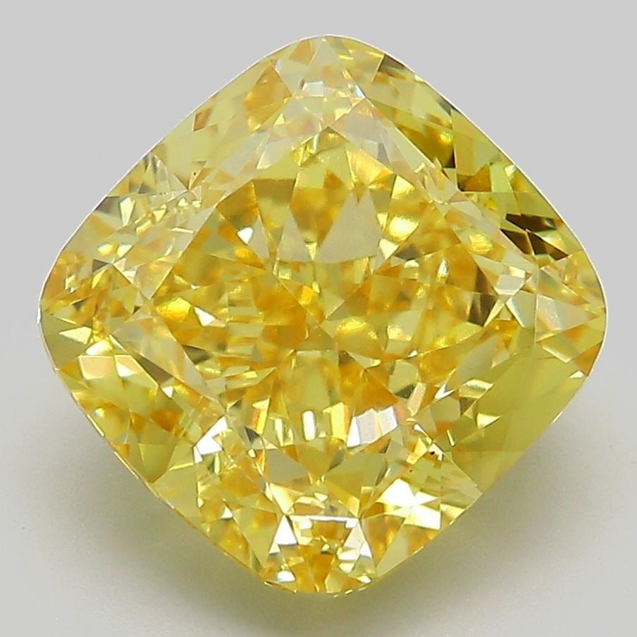 Loose Diamond - CUSHION MODIFIED 5.65ct Fancy Vivid Yellow VVS2: Loose Diamond - CUSHION MODIFIED 5.65ct Fancy Vivid Yellow VVS2 Source: This is a real non-mined Diamond that has been grown in a lab Shape: CUSHION MODIFIED Carats: 5.65 Color: Fancy Vivid Yellow Cer