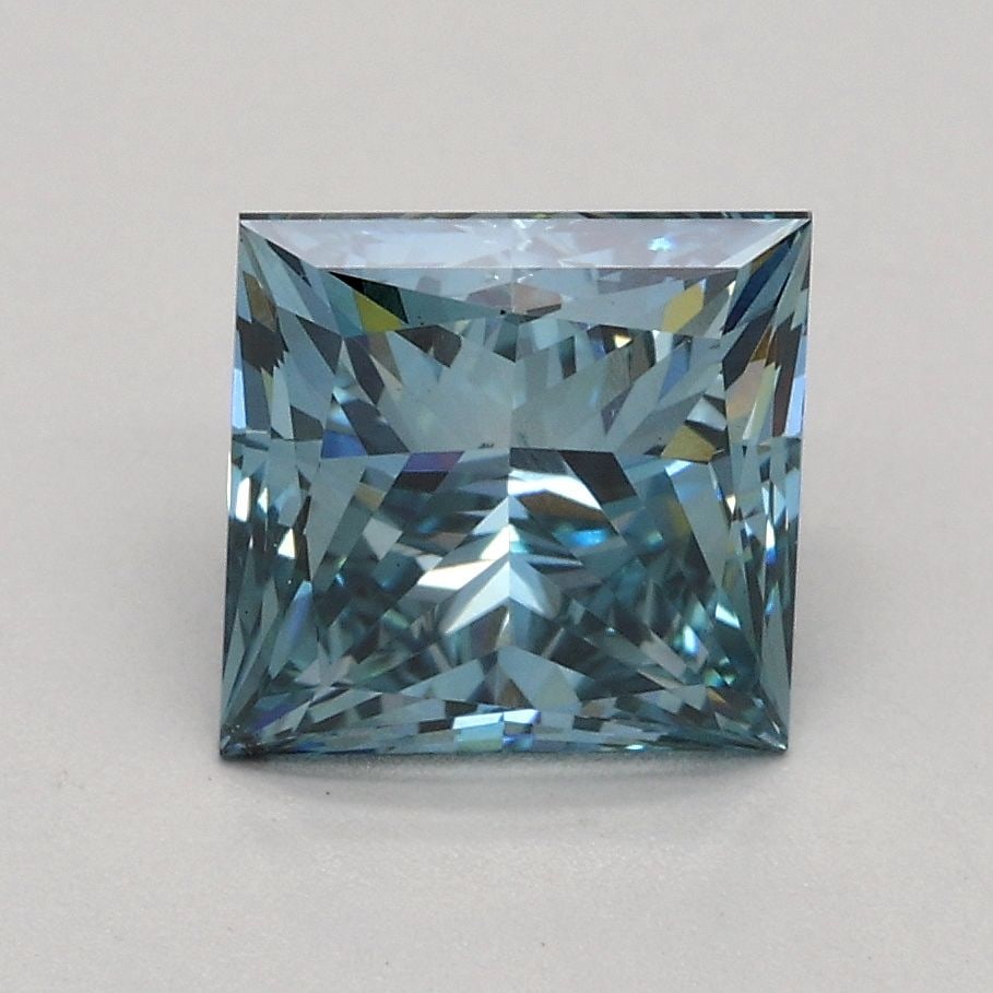Loose Diamond - PRINCESS 1.61ct Fancy Intense Greenish Blue VS2: Loose Diamond - PRINCESS 1.61ct Fancy Intense Greenish Blue VS2 Source: This is a real non-mined Diamond that has been grown in a lab Shape: PRINCESS Carats: 1.61 Color: Fancy Intense Greenish Blue Ce