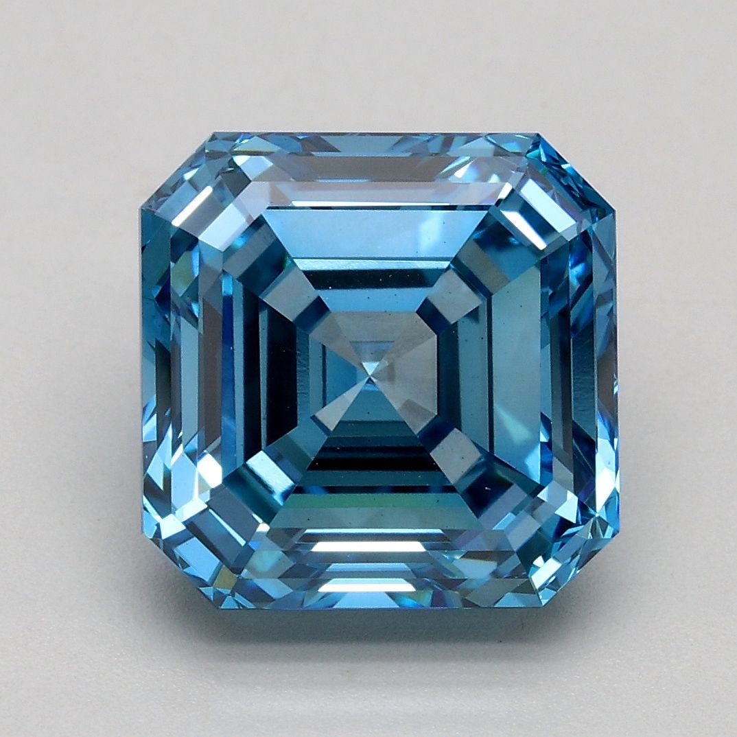 Loose Diamond - ASSCHER 3.4ct Fancy Vivid Blue VS1: Loose Diamond - ASSCHER 3.4ct Fancy Vivid Blue VS1 Source: This is a real non-mined Diamond that has been grown in a lab Shape: ASSCHER Carats: 3.4 Color: Fancy Vivid Blue Certification: IGI Video: