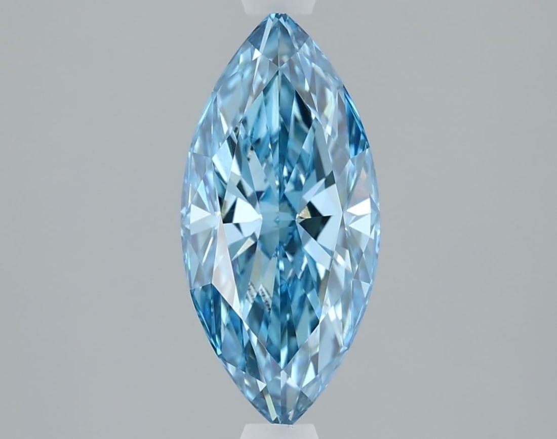 Loose Diamond - MARQUISE 1.5ct Fancy Vivid Blue VVS2: Loose Diamond - MARQUISE 1.5ct Fancy Vivid Blue VVS2 Source: This is a real non-mined Diamond that has been grown in a lab Shape: MARQUISE Carats: 1.5 Color: Fancy Vivid Blue Certification: IGI Video:
