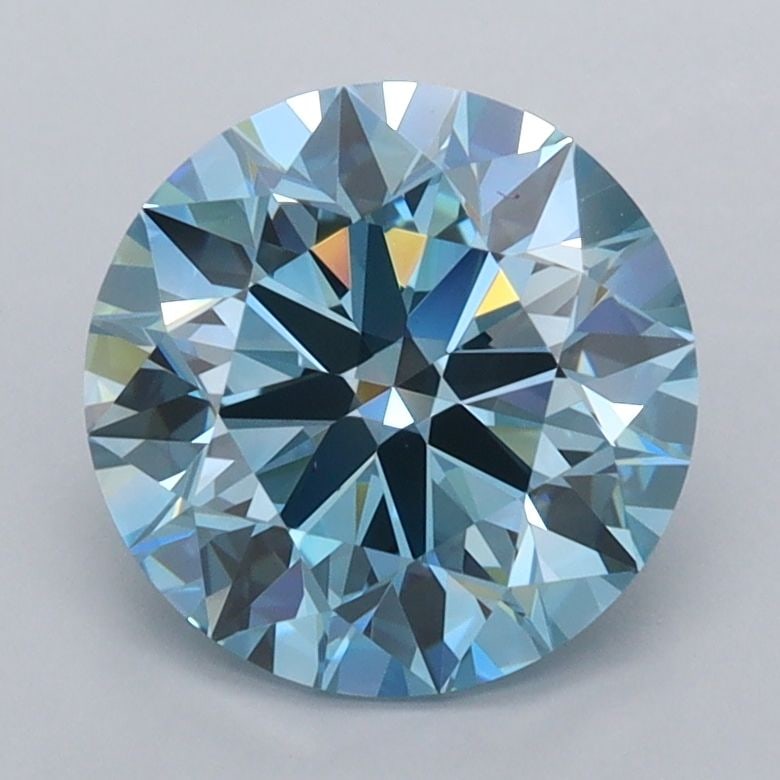 Ideal Loose Diamond - ROUND 2.21ct Fancy Vivid Blue VVS1: Ideal Loose Diamond - ROUND 2.21ct Fancy Vivid Blue VVS1 Source: This is a real non-mined Diamond that has been grown in a lab Shape: ROUND Carats: 2.21 Color: Fancy Vivid Blue Certification: IGI Vide