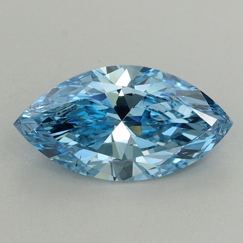 Loose Diamond - MARQUISE 1.3ct Fancy Vivid Blue VS1: Loose Diamond - MARQUISE 1.3ct Fancy Vivid Blue VS1 Source: This is a real non-mined Diamond that has been grown in a lab Shape: MARQUISE Carats: 1.3 Color: Fancy Vivid Blue Certification: IGI Video: