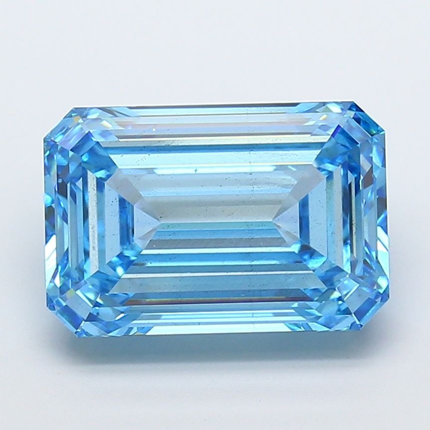 Loose Diamond - EMERALD 11.04ct Fancy Vivid Blue SI1: Loose Diamond - EMERALD 11.04ct Fancy Vivid Blue SI1 Source: This is a real non-mined Diamond that has been grown in a lab Shape: EMERALD Carats: 11.04 Color: Fancy Vivid Blue Certification: IGI Video