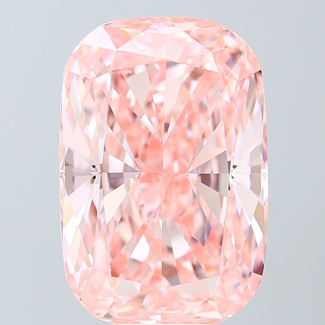 Loose Diamond - CUSHION MODIFIED 15.06ct Fancy Vivid Pink VVS2: Loose Diamond - CUSHION MODIFIED 15.06ct Fancy Vivid Pink VVS2 Source: This is a real non-mined Diamond that has been grown in a lab Shape: CUSHION MODIFIED Carats: 15.06 Color: Fancy Vivid Pink Certi