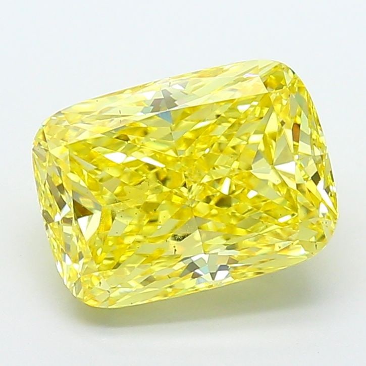 Loose Diamond - CUSHION MODIFIED 5.05ct Fancy Vivid Yellow VS2: Loose Diamond - CUSHION MODIFIED 5.05ct Fancy Vivid Yellow VS2 Source: This is a real non-mined Diamond that has been grown in a lab Shape: CUSHION MODIFIED Carats: 5.05 Color: Fancy Vivid Yellow Cert