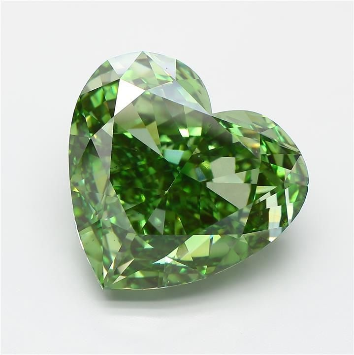 Loose Diamond - HEART 20.06ct Fancy Vivid Green VS2: Loose Diamond - HEART 20.06ct Fancy Vivid Green VS2 Source: This is a real non-mined Diamond that has been grown in a lab Shape: HEART Carats: 20.06 Color: Fancy Vivid Green Certification: IGI Video: