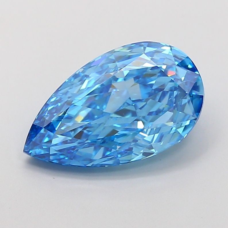 Loose Diamond - PEAR 3.49ct Fancy Vivid Blue VS1: Loose Diamond - PEAR 3.49ct Fancy Vivid Blue VS1 Source: This is a real non-mined Diamond that has been grown in a lab Shape: PEAR Carats: 3.49 Color: Fancy Vivid Blue Certification: IGI Video: