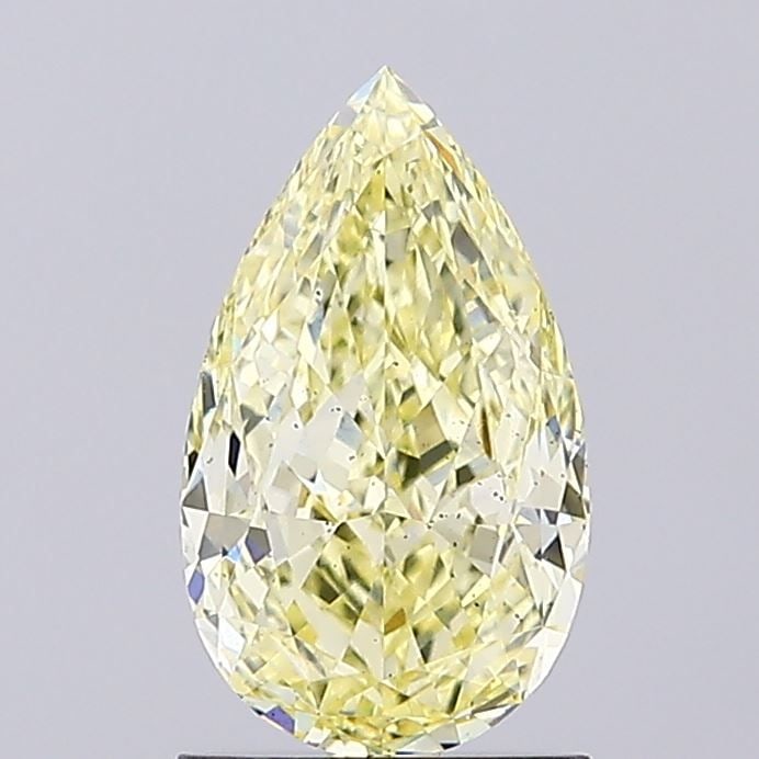 Loose Diamond - PEAR 1.64ct Fancy Light Yellow VS2: Loose Diamond - PEAR 1.64ct Fancy Light Yellow VS2 Source: This is a real non-mined Diamond that has been grown in a lab Shape: PEAR Carats: 1.64 Color: Fancy Light Yellow Certification: IGI Video:
